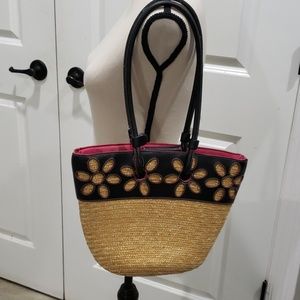 Straw rattan shoulder bag